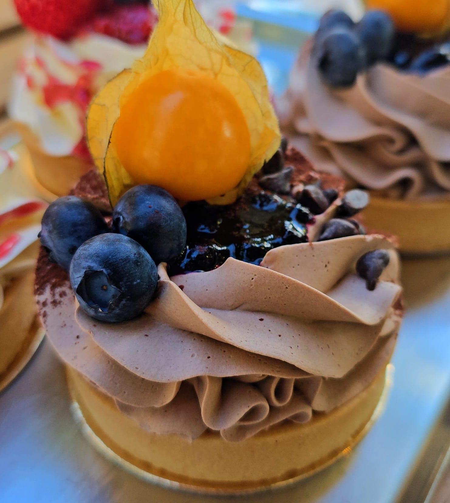 Choklad blåbär tart