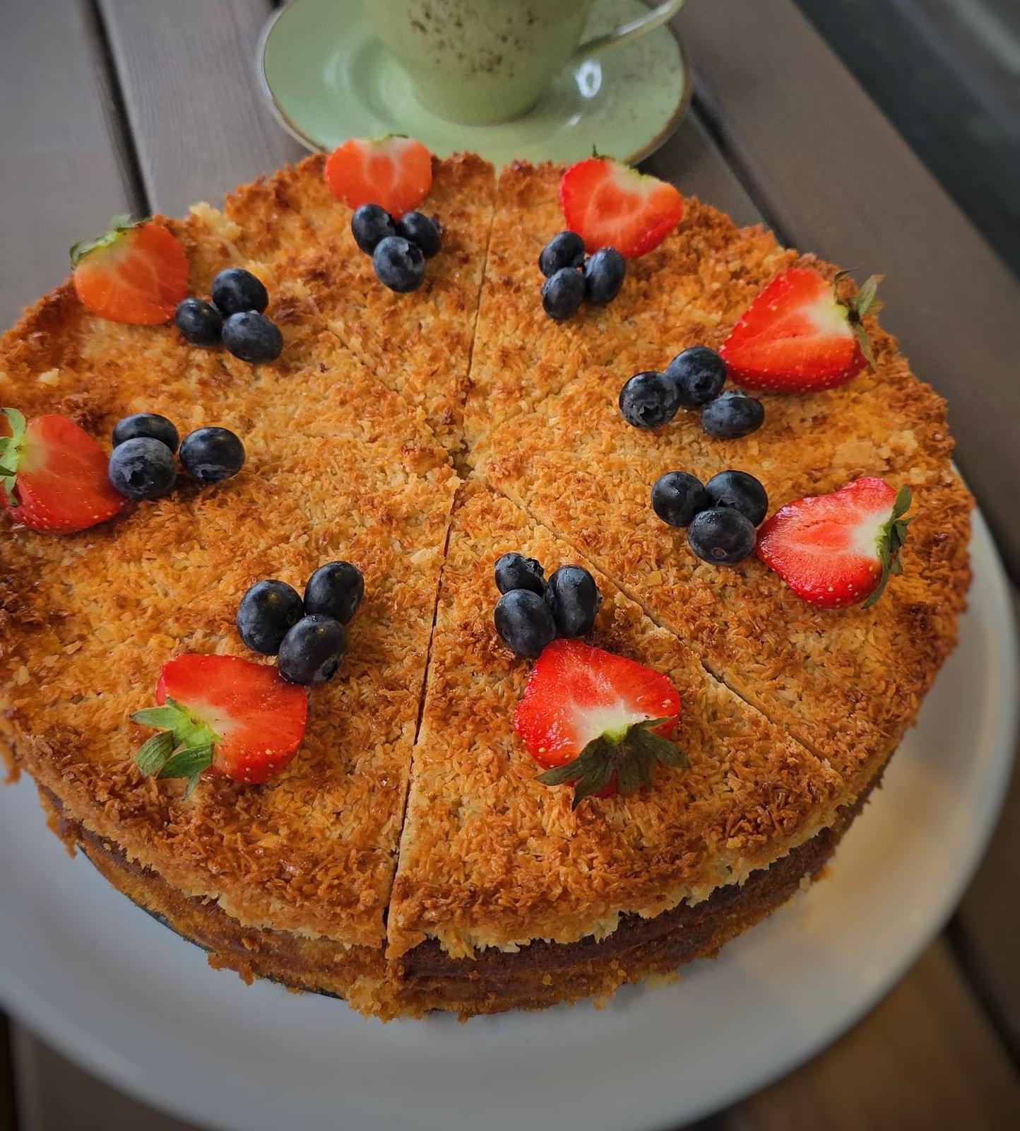 Vegansk kokos- och ananaskaka- Per bit